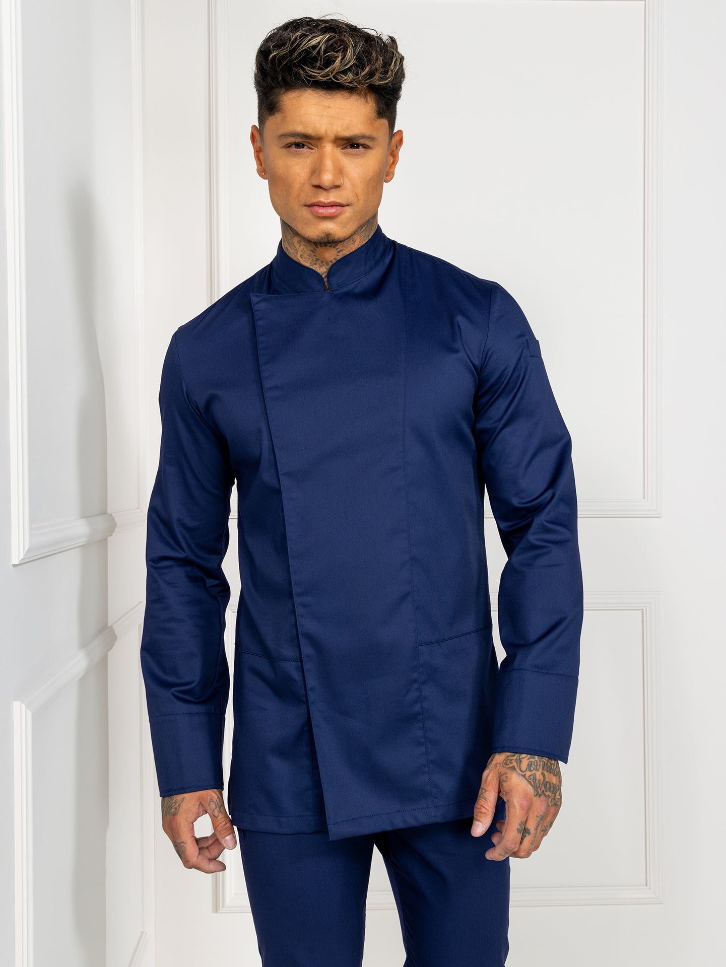 Chef Jacket Dave Navy by Le Nouveau Chef -  ChefsCotton