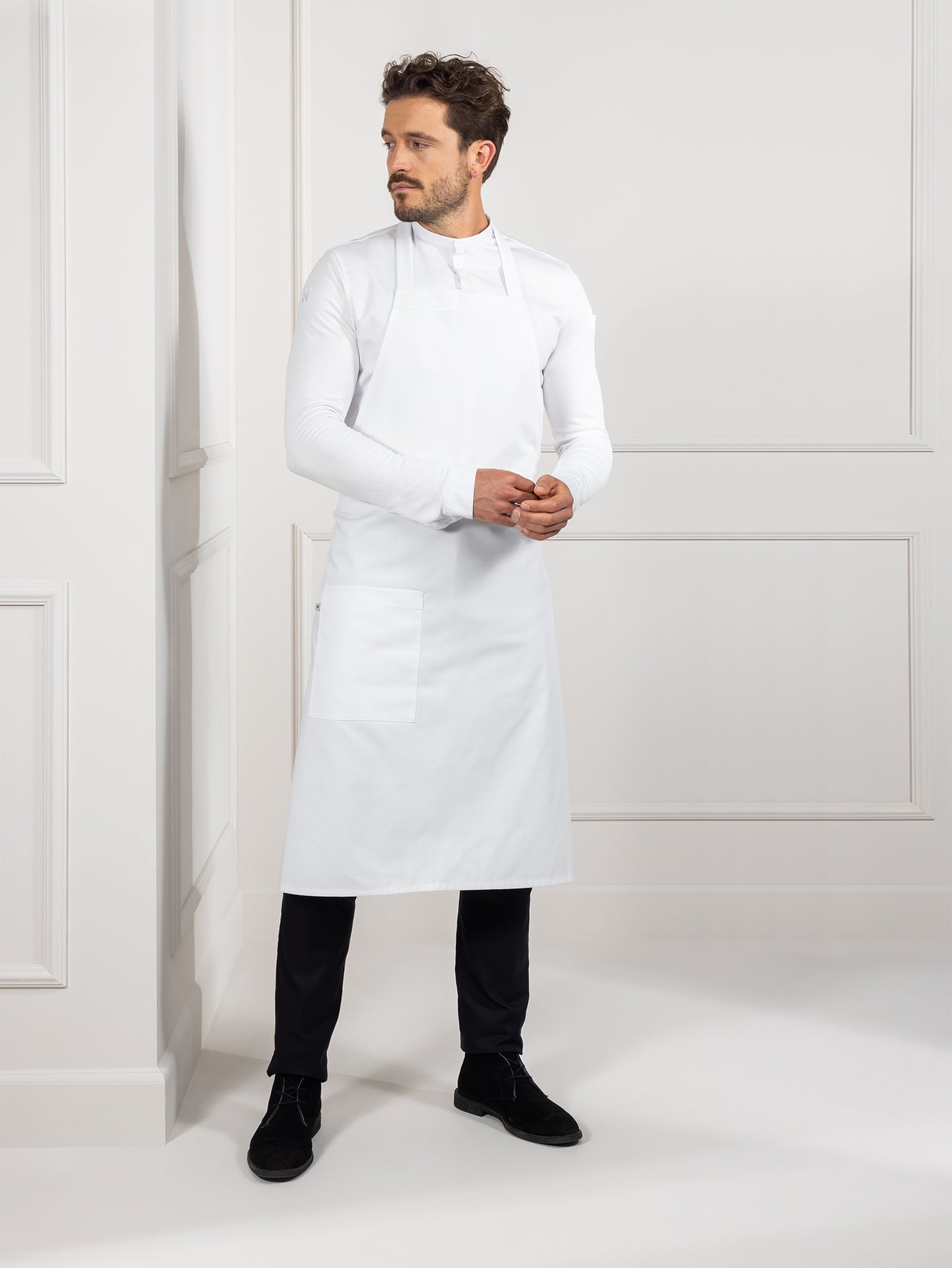 Bib Apron Phoenix White by Le Nouveau Chef -  ChefsCotton