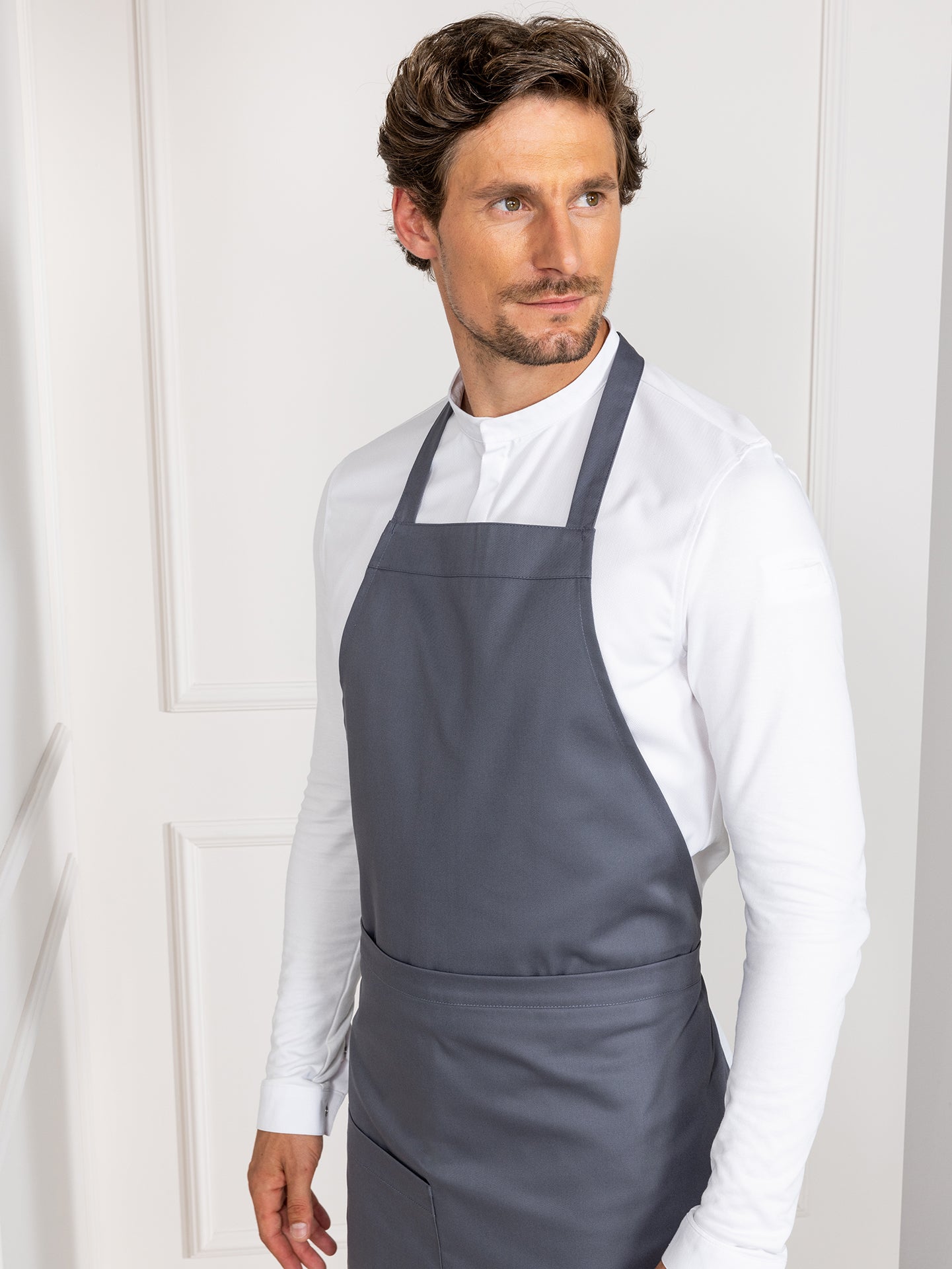 Bib Apron Phoenix Black Denim by Le Nouveau Chef -  ChefsCotton