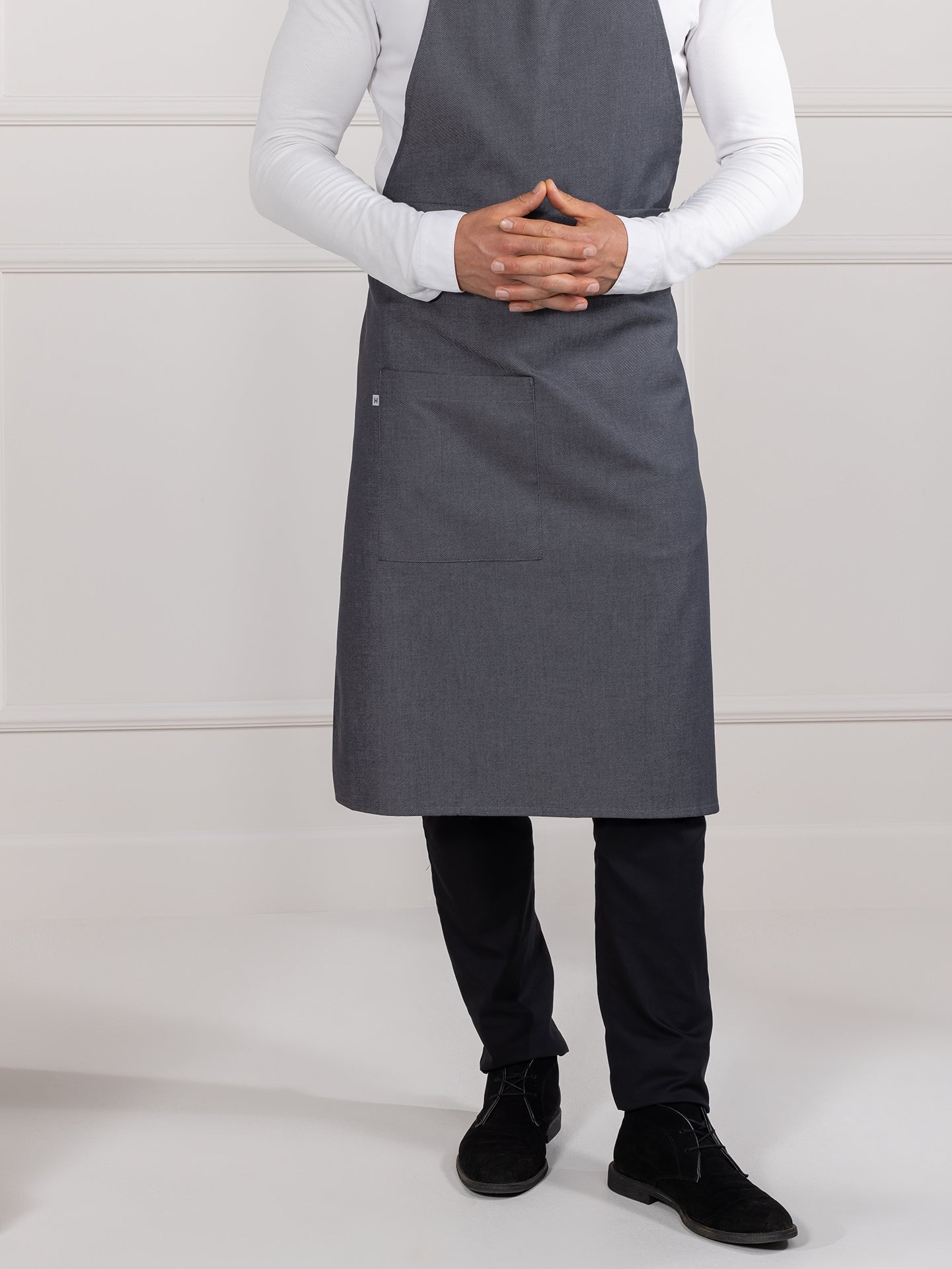 Bib Apron Phoenix Black Denim by Le Nouveau Chef -  ChefsCotton