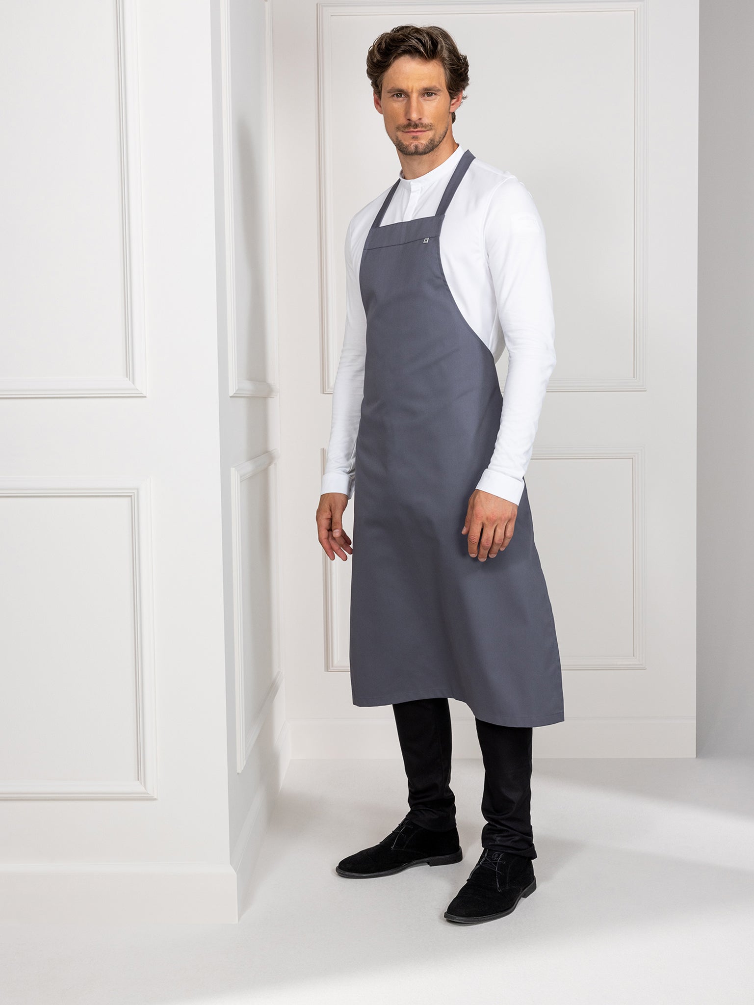 Bib Apron Denver Nimbus Grey by Le Nouveau Chef -  ChefsCotton