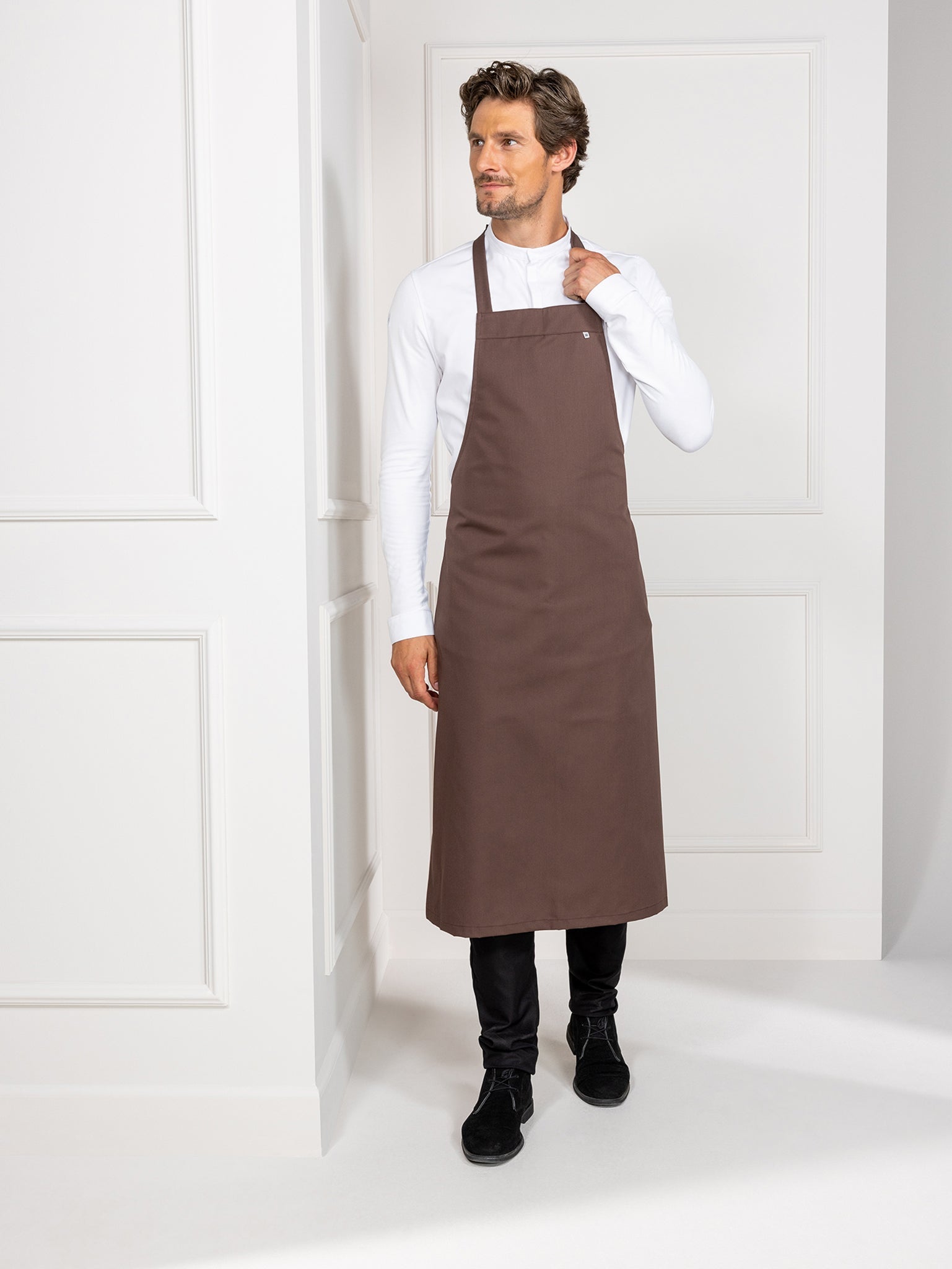 Bib Apron Denver Pure Choco by Le Nouveau Chef -  ChefsCotton