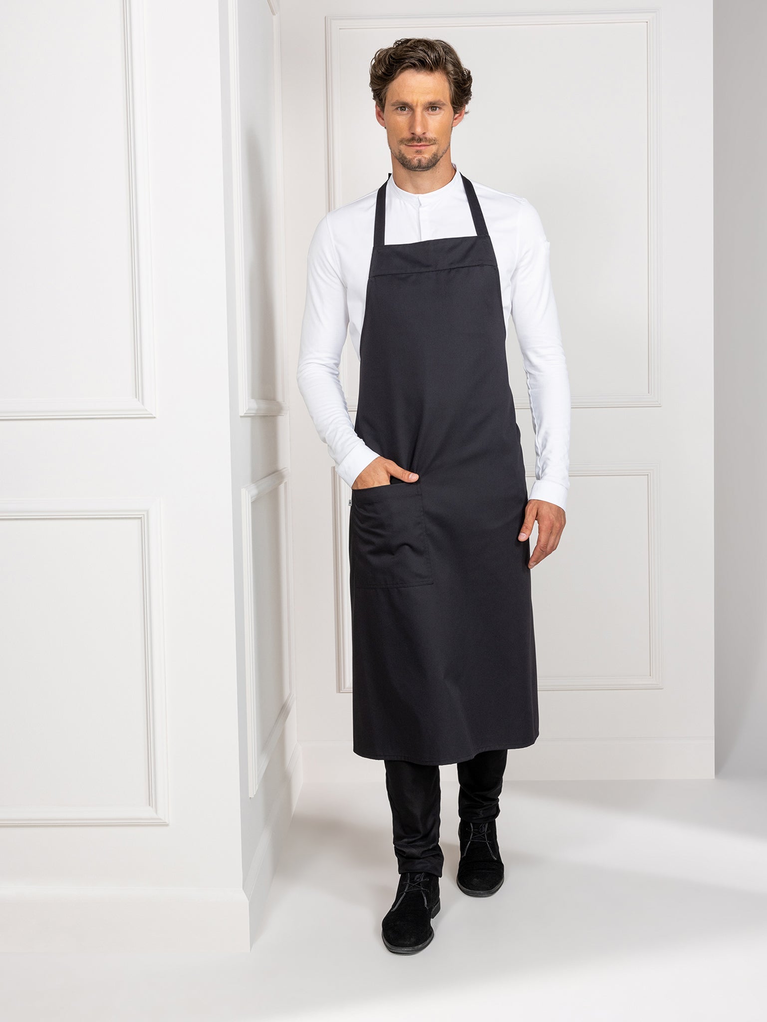 Bib Apron Peter Black by Le Nouveau Chef -  ChefsCotton