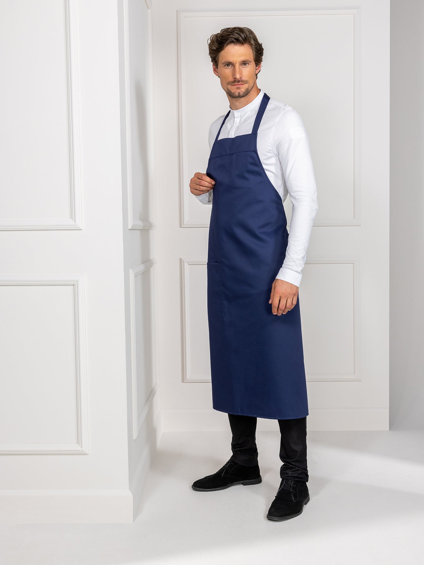 Bib Apron Peter Navy by Le Nouveau Chef -  ChefsCotton