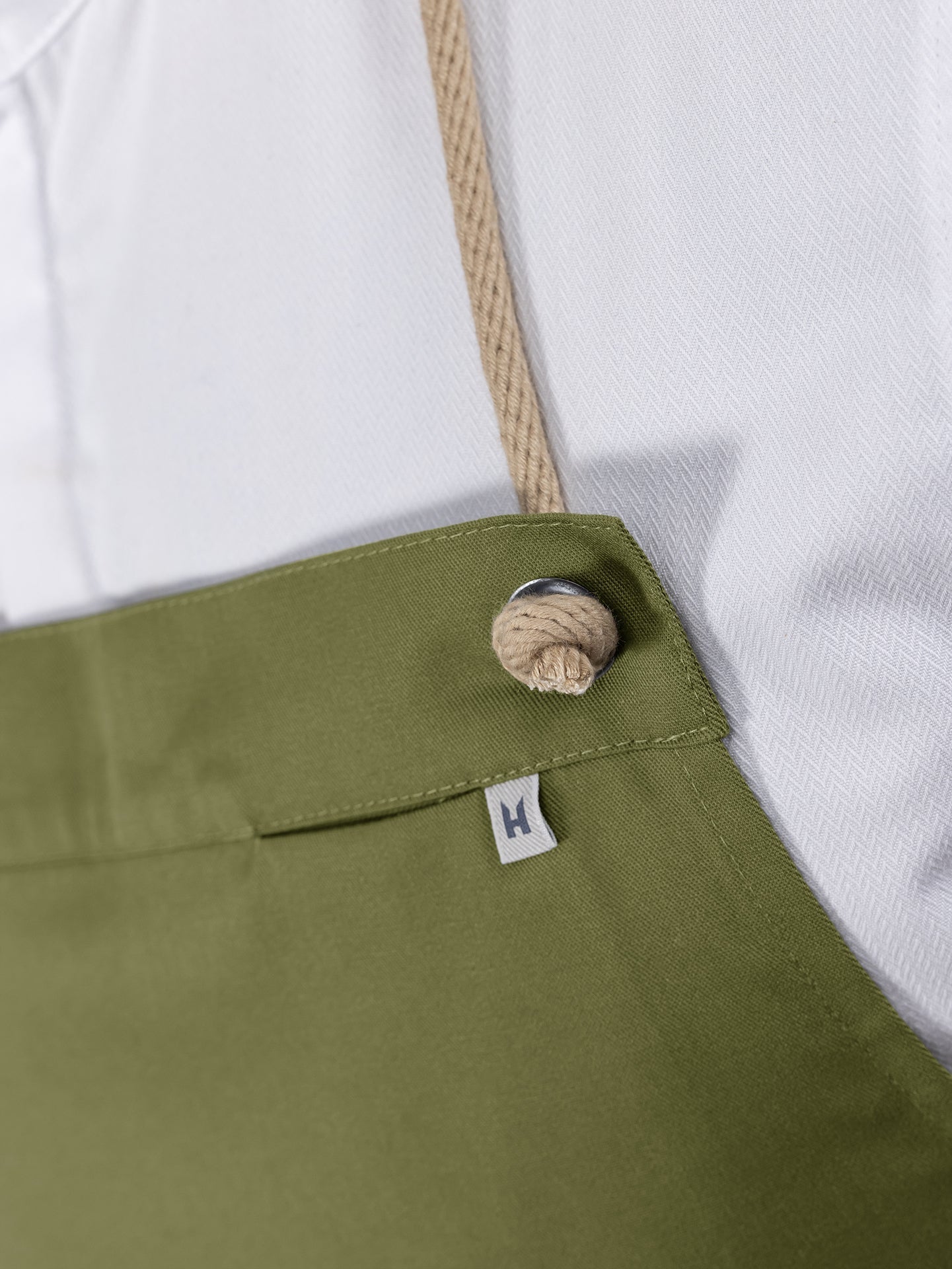 Bib Apron Spanish One Olive Green by Le Nouveau Chef -  ChefsCotton