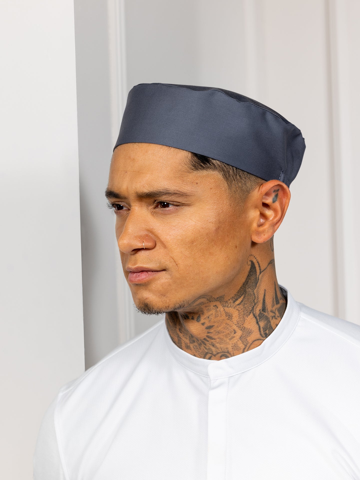 Chef Hat Fez Nimbus Grey by Le Nouveau Chef -  ChefsCotton