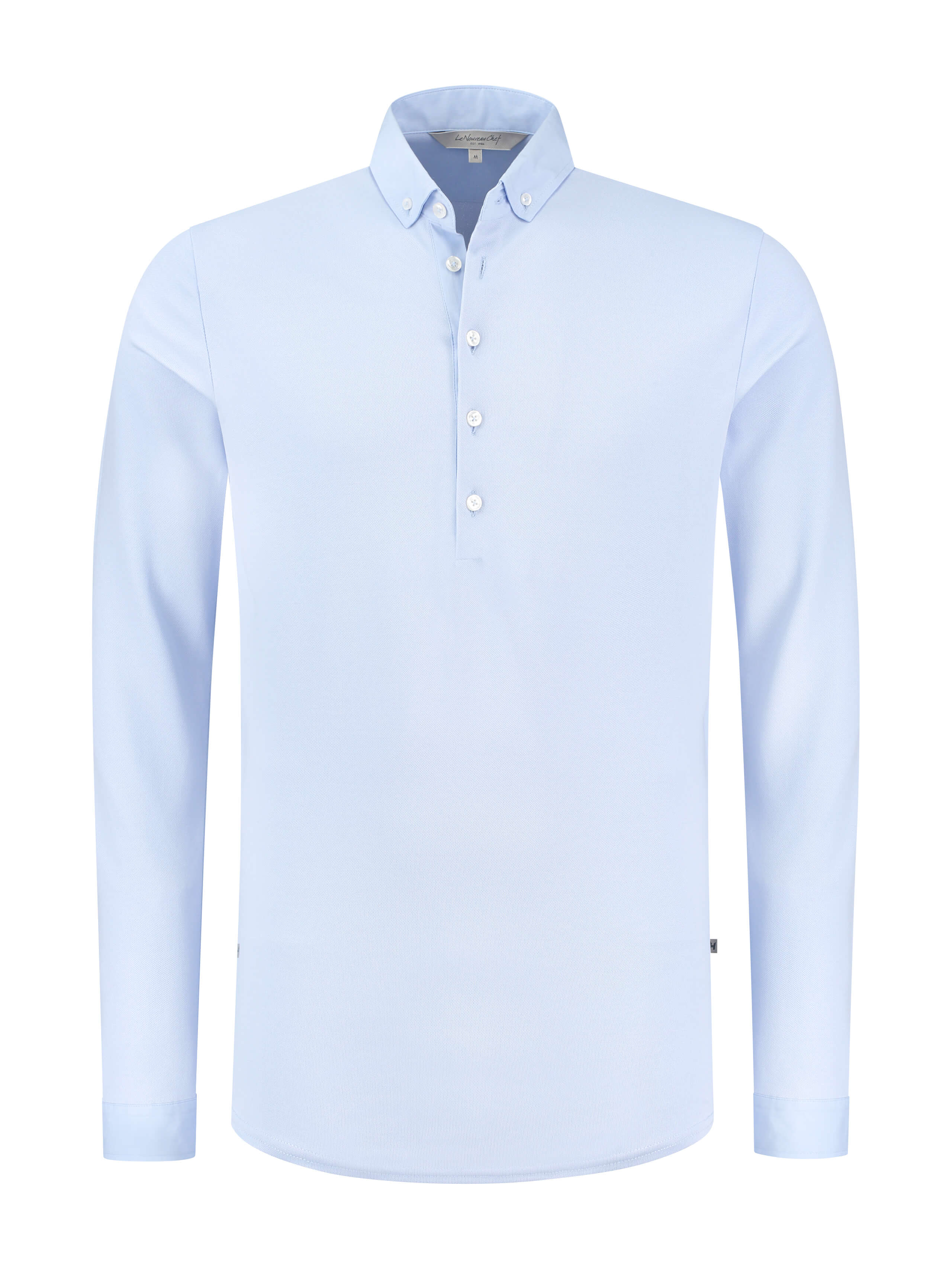 Longsleeve Polo Enzio Light Blue by Le Nouveau Chef -  ChefsCotton