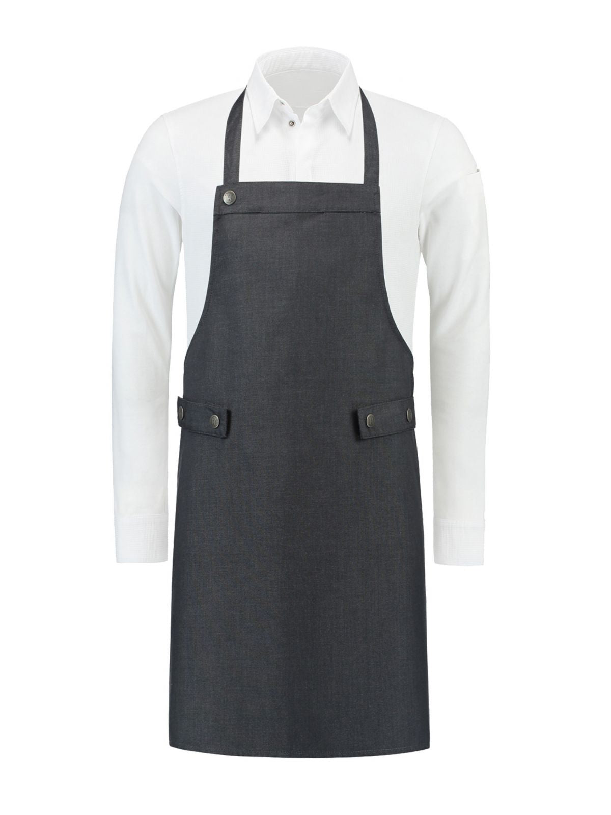 Bib Apron Dallas Black Denim by Le Nouveau Chef -  ChefsCotton