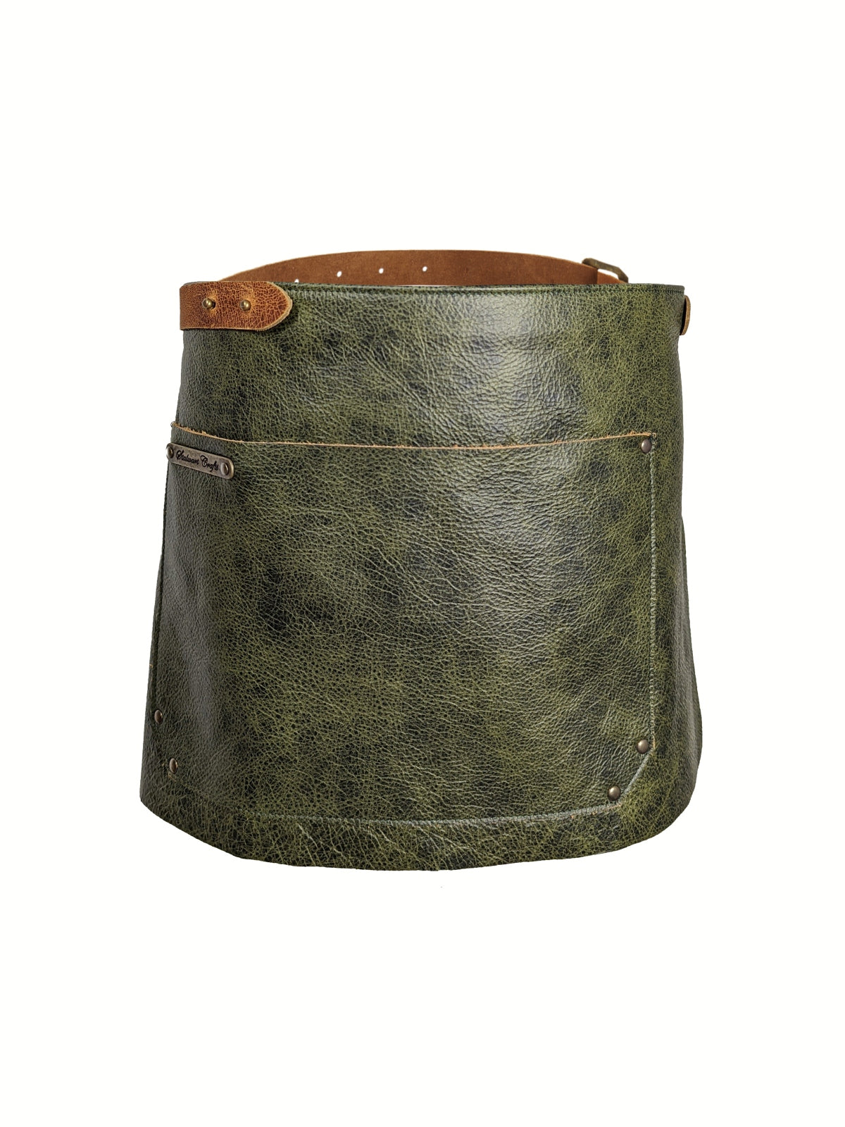 Leather Waist Apron Deluxe Green by Professional -  ChefsCotton