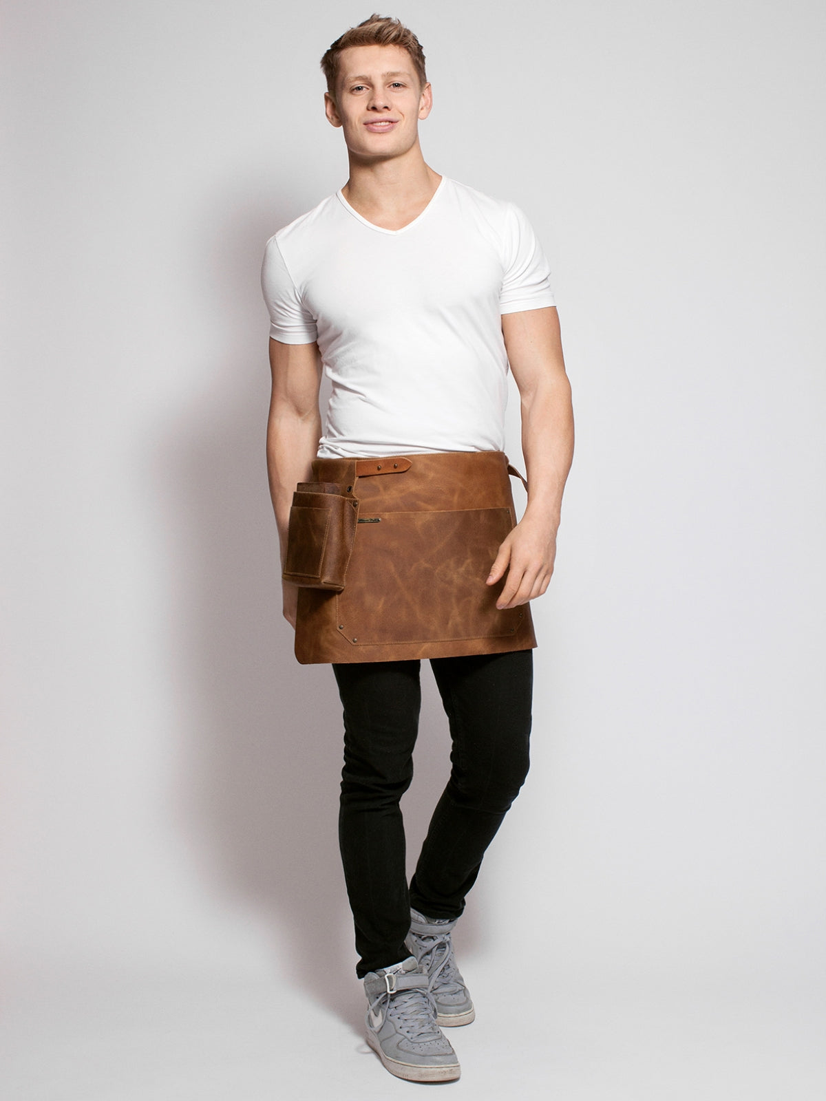 Leather Waist Apron Rustic Whiskey by Professional -  ChefsCotton